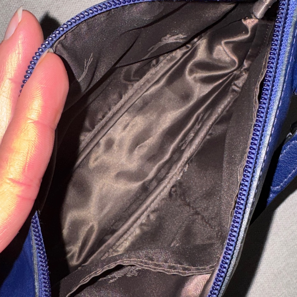 Like New Longchamp 3D Leather Crossbody Blue In Sapphire Color-Gunmetal Hardware - Picture 13 of 16
